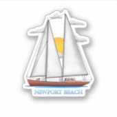 Sticker Voile nautique côtière de Newport Beach (Devant)