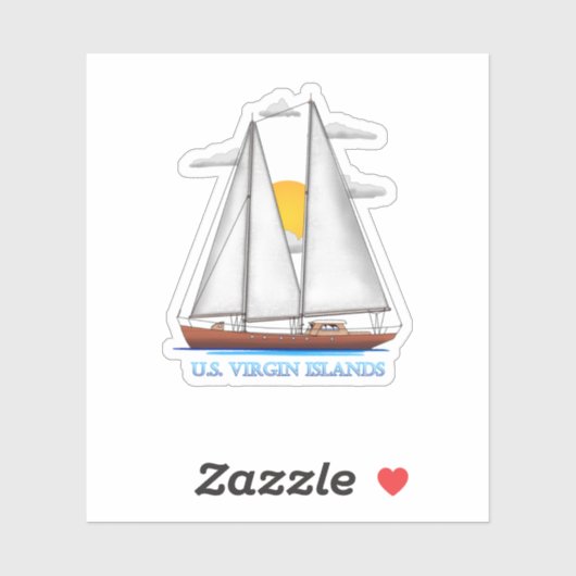Sticker Voile nautique côtière des îles Vierges américaine (Feuille)
