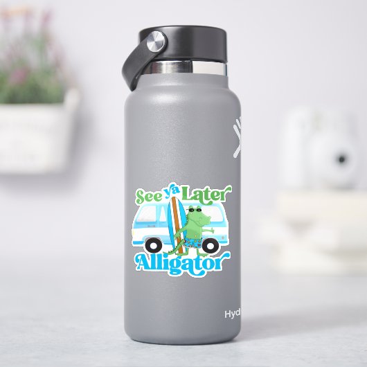 Sticker Voir Ya Plus Tard Alligator Retro Van Crocodile Su (HydroFlask)