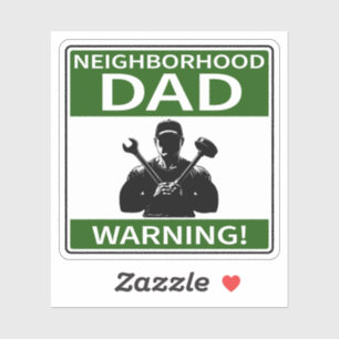 Sticker Voisinage personnalisable Papa Signal Vert