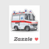 Sticker Voiture Ambulance Carton (Feuille)