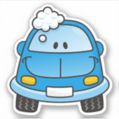 Sticker Voiture bleue avec bulles (Devant)