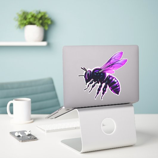 Sticker voiture d'abeilles (Ordinateur portable sur le bureau)