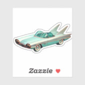 Sticker Voiture de concept atomique du milieu du siècle (Feuille)