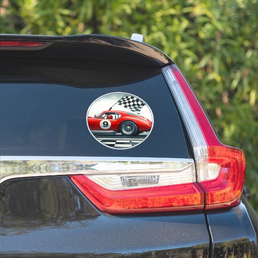 Sticker Voiture de course à numéro personnalisable (Côté voiture)