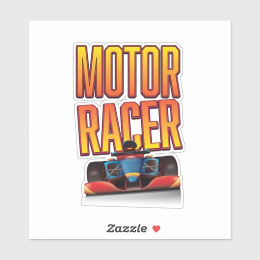 Sticker Voiture de course automobile (Feuille)
