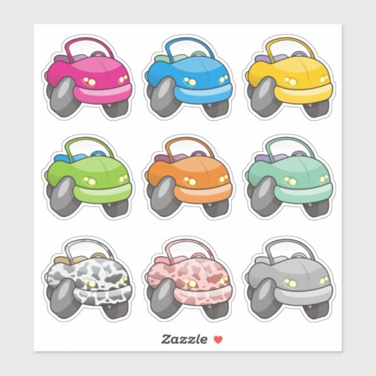 Sticker Voiture de dessin (Feuille)