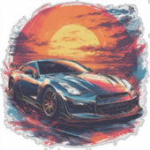 Sticker Voiture de sport de course stylisée (Devant)