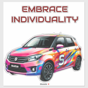 Sticker Voiture de sport vibrante avec éclaboussure de cou