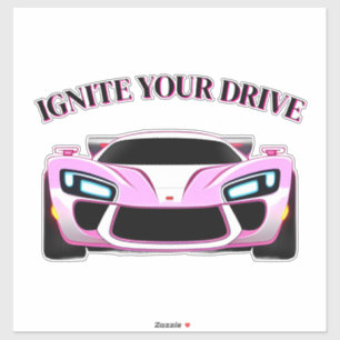 Sticker Voiture de sport vibrante avec néon lumineux