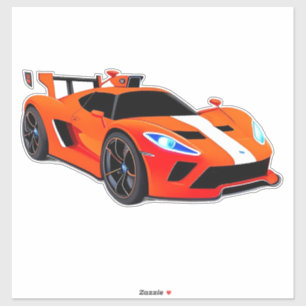 Sticker Voiture de sport vibrante avec néon lumineux