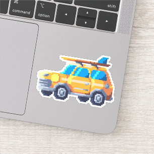 Sticker Voiture de voyage jaune