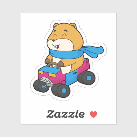 Sticker Voiture Hamster (Feuille)