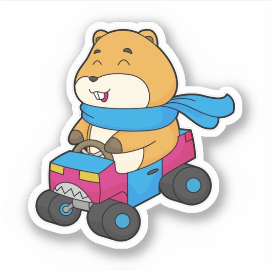 Sticker Voiture Hamster (Devant)