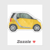 Sticker Voiture jaune (Feuille)
