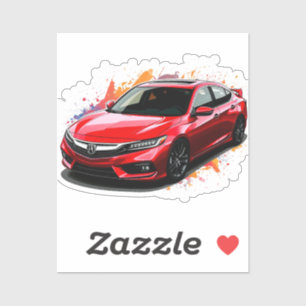 Sticker Voiture moderne rouge vibrant