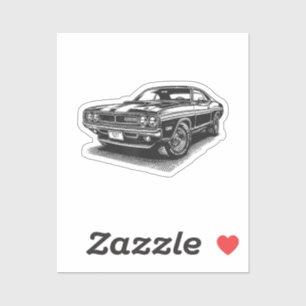 Sticker Voiture Musclée Américaine Classique Rétro Vintage