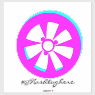 Sticker Voiture Neon Rim Rose Noir