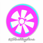 Sticker Voiture Neon Rim Rose Noir (Devant)