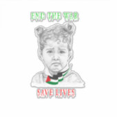 Sticker voiture Palestine, Drapeau Palestine Decal (Devant)