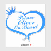 Sticker Voiture "Prince à bord" (Feuille)