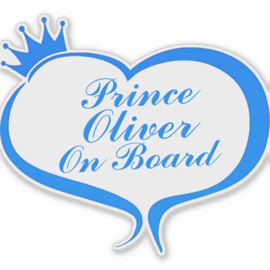 Sticker Voiture "Prince à bord" (Devant)