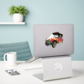 Sticker Voiture Vintage (Ordinateur portable sur le bureau)