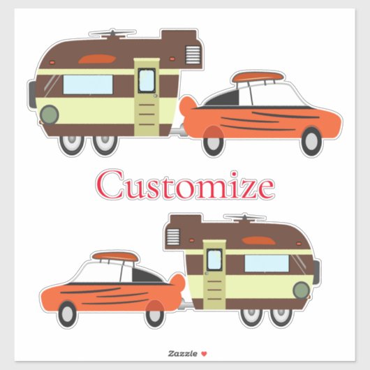 Sticker Voiture Vintage et Camper Thunder_Cove (Feuille)