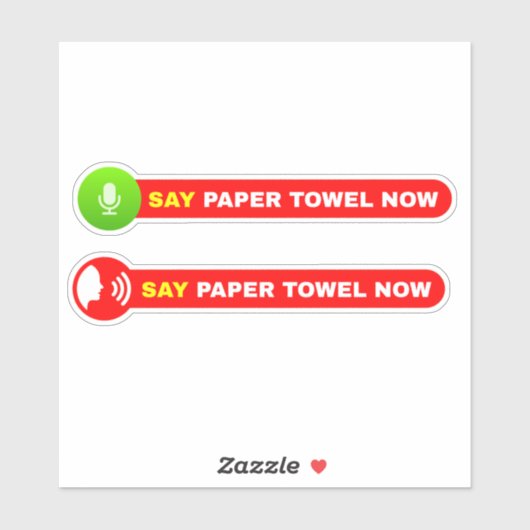 Sticker "Voix activée" (Disons Papier Serviette Maintenant (Feuille)