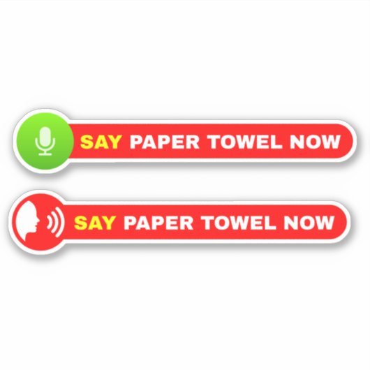 Sticker "Voix activée" (Disons Papier Serviette Maintenant (Devant)