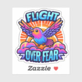 Sticker Vol au-dessus de la peur Motivationnel Colibri Sti (Feuille)