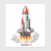 Sticker Vol de la fusée spatiale (Feuille)