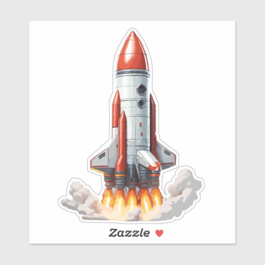 Sticker Vol de la fusée spatiale (Feuille)