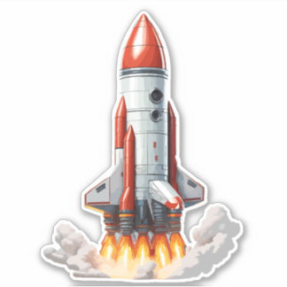 Sticker Vol de la fusée spatiale
