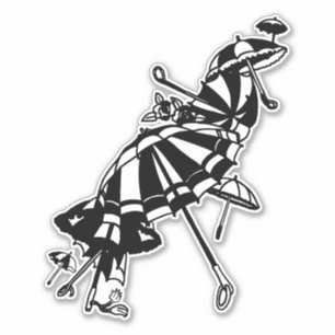 Sticker vol Parasols parapluies Illustration de l'art de l