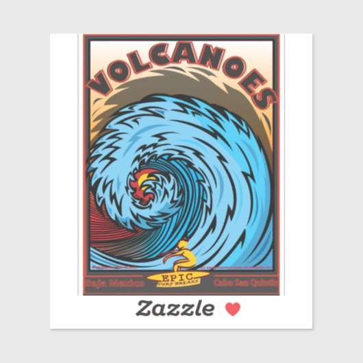 STICKER VOLCANOES DE SURF BAJA MEXICO (Feuille)
