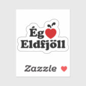 Sticker Volcans I Heart (Love) [Ég Elska Eldfjöll] (Feuille)