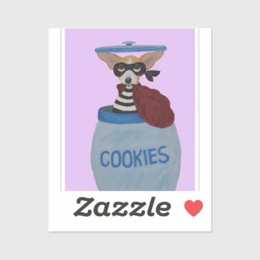 Sticker Voleur de biscuits Chihuahua (Feuille)