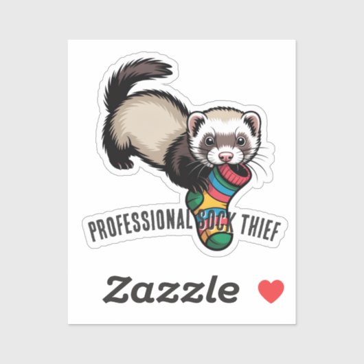 Sticker Voleur de chaussettes professionnel (Feuille)