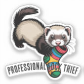 Sticker Voleur de chaussettes professionnel (Recto)