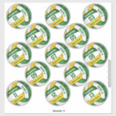 Sticker volley-ball en or vert girly personnalisateurs nom (Feuille)