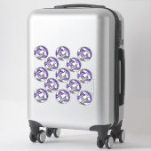Sticker volley-ball gris violet girly personnalisation nom (Sur valise)
