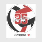Sticker volley-ball rouge noir acheter des commandes simpl (Feuille)