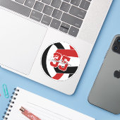 Sticker volley-ball rouge noir acheter des commandes simpl (Ordinateur portable avec iPhone)