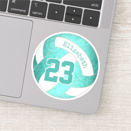 Sticker volley-ball turquoise turquoise (Détail)