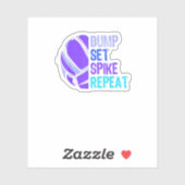 Sticker Volleyball Bump Set Spike Répétition Volleyball Pl (Feuille)
