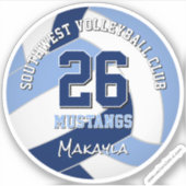 Sticker volleyball équipe couleurs enfants marine bleu cla (Devant)