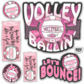 Sticker Volleyball rose (Devant)