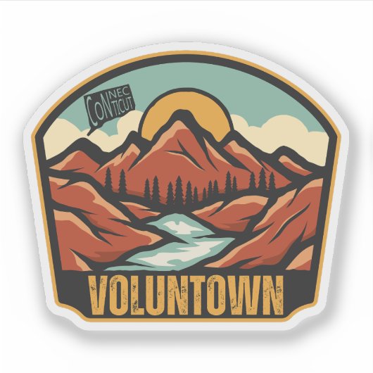 Sticker Voluntown, Connecticut (Devant)