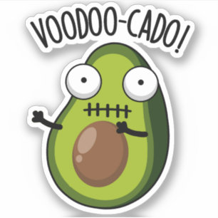 Sticker Voodoo-cado Funny Avocado Pun